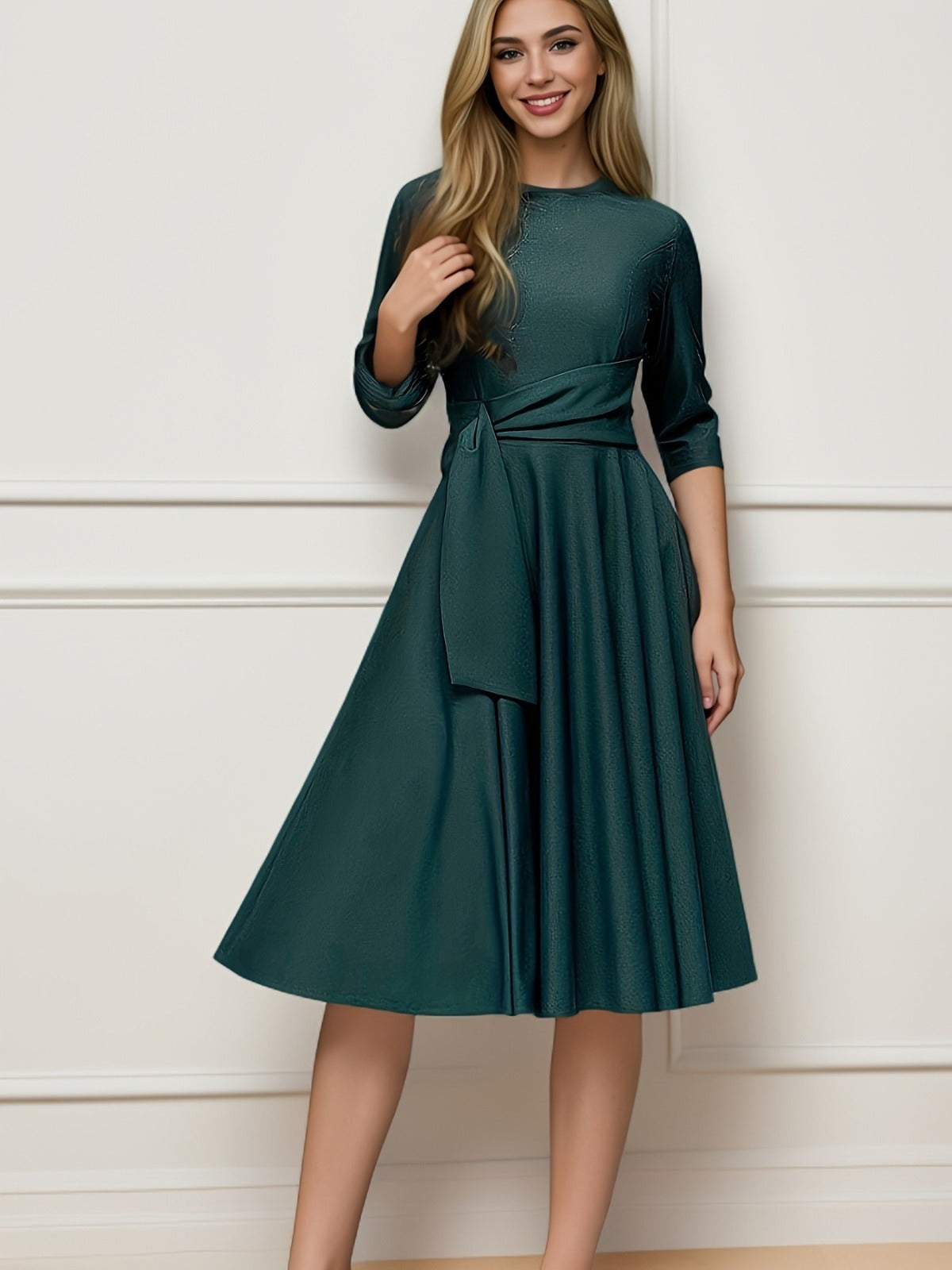 Violet | Elegancka Bluzka z Kokardą Midi