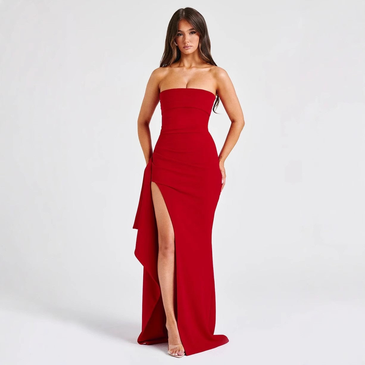 Sukienka Damska Maxi Bez Ramiączek Na Wesele, Sukienki Wieczorowe Idealne Na Specjalne Okazje, Elegancka I Stylowa
