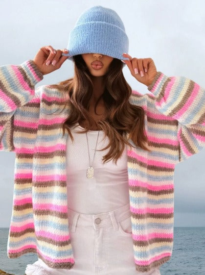 Angeline | Wielokolorowy sweter z dzianiny