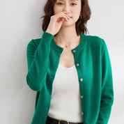 Ewa | Klasyczny kardigan z okrągłym dekoltem