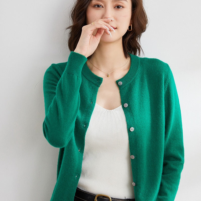 Ewa | Klasyczny kardigan z okrągłym dekoltem