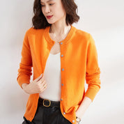 Ewa | Klasyczny kardigan z okrągłym dekoltem