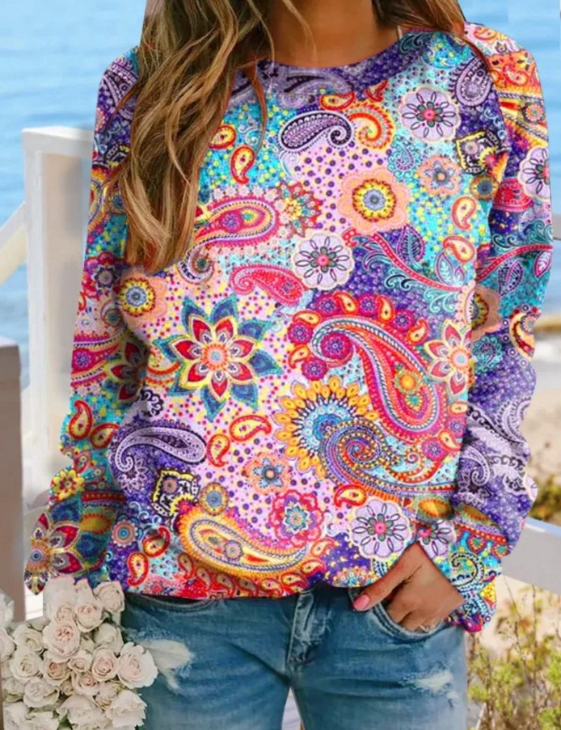 Paisley Print Pullover | Modny Sweter na Chłodniejsze Dni