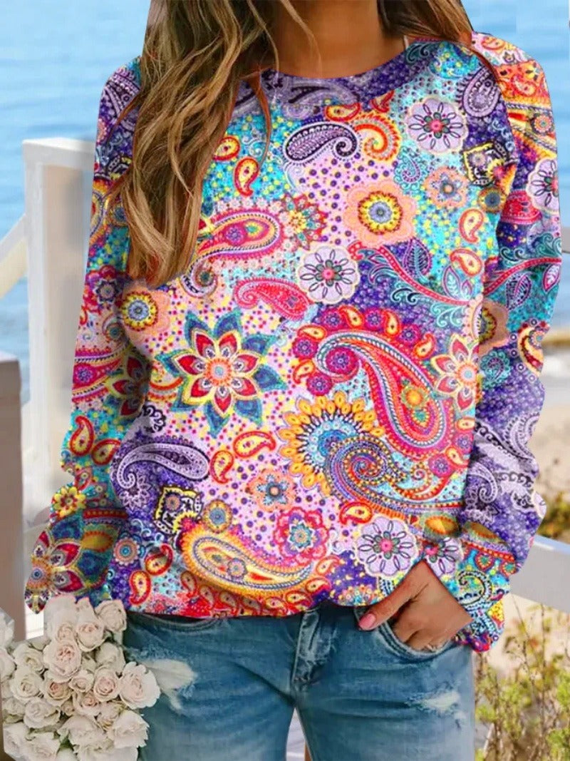 Paisley Print Pullover | Modny Sweter na Chłodniejsze Dni