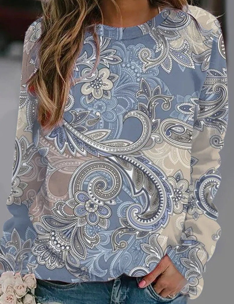 Paisley Print Pullover | Modny Sweter na Chłodniejsze Dni