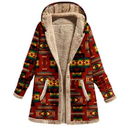 Kryztal | Boho Płaszcz z Wnętrzem Sherpa