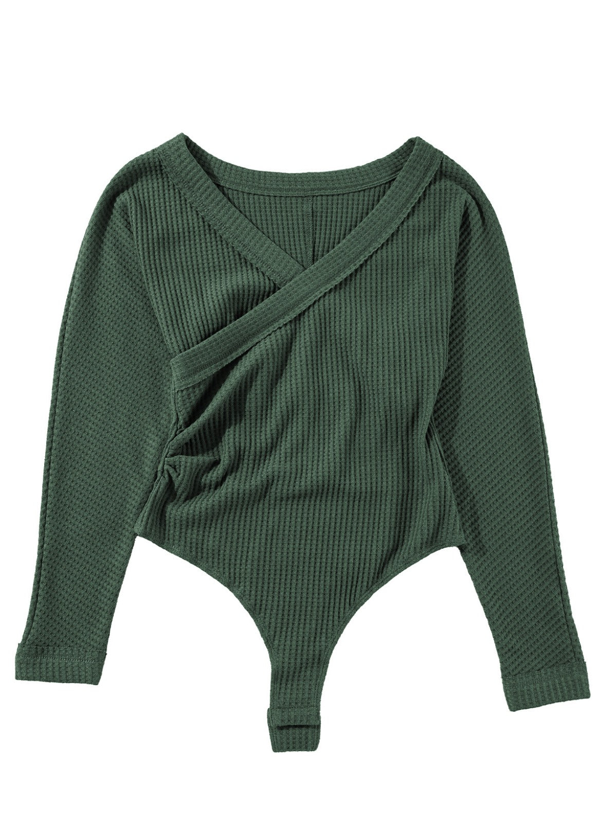 Livia | Prążkowana bluzka z kopertowym dekoltem