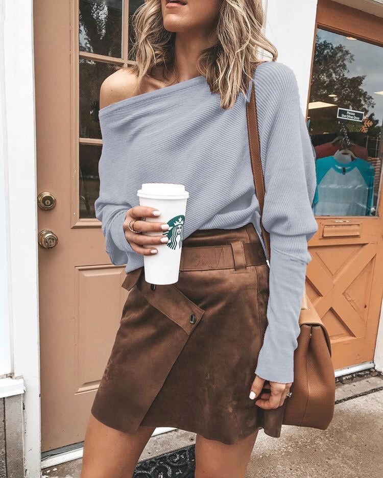 Lidia | Sweter z odkrytym ramieniem