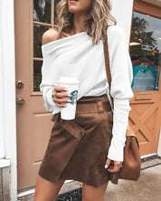 Lidia | Sweter z odkrytym ramieniem