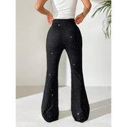 Ella| Rozszerzane Legginsy z Efektem Brokatu