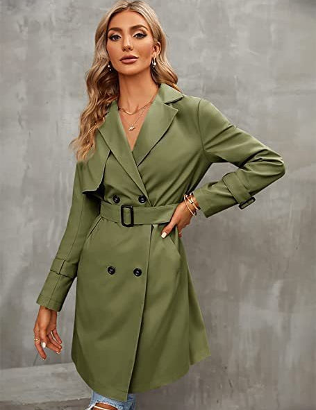 Zuzanna | Dwurzędowy trencz z paskiem