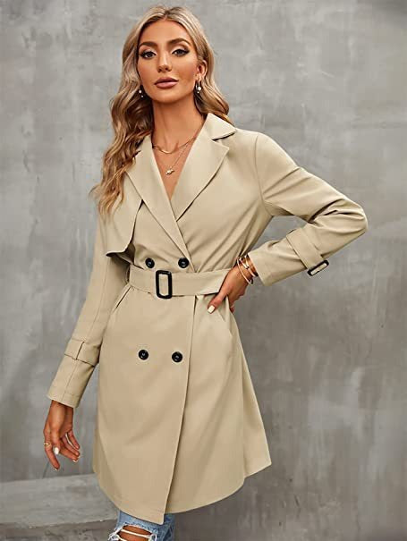 Zuzanna | Dwurzędowy trencz z paskiem