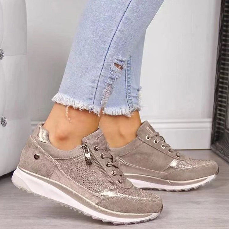 Damskie Sneakersy Ortopedyczne z Zamkiem na Co Dzień - Stylowe i Wygodne do Codziennych Stylizacji