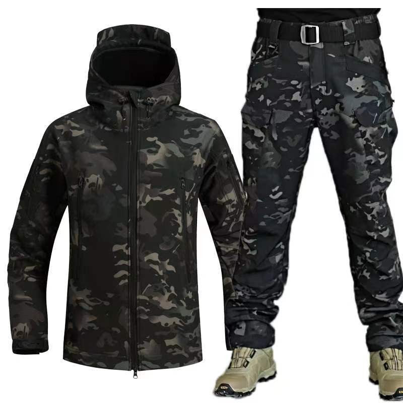 Męski zestaw outdoorowy wodoodporny z podszewką polarową