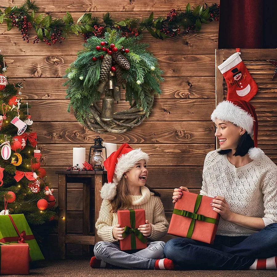 Wieniec bożonarodzeniowy w stylu wiejskim, wianek boho, wianek świąteczny 5