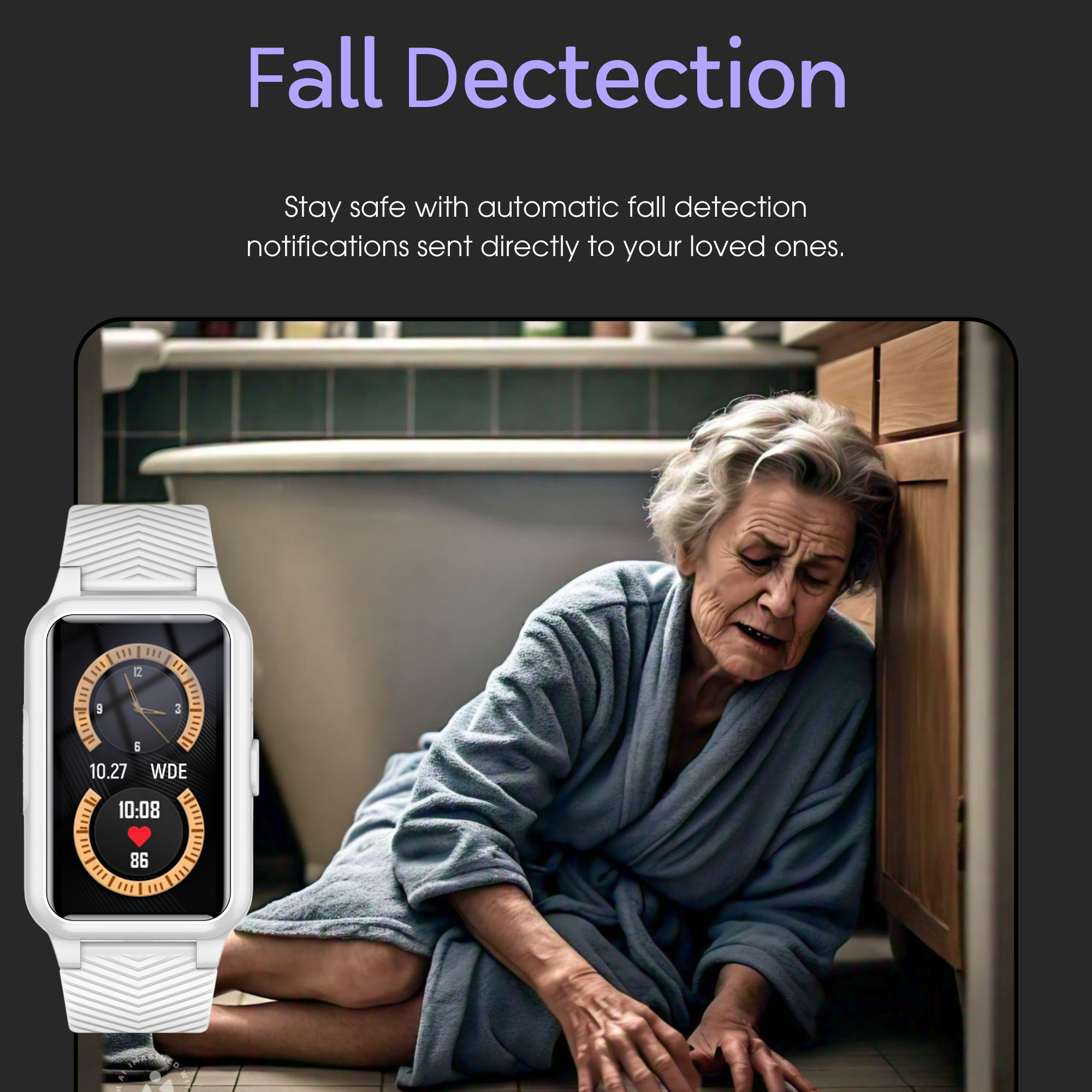 Zegarek z czujnikiem upadku dla seniorów – alarm medyczny 4G z GPS i SOS Smartwatch 1