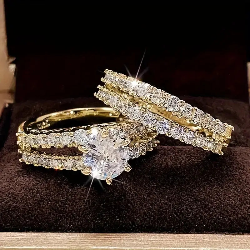 Zestaw Pierścionków z Błyszczącego Materiału – Elegancki i Wszechstronny Styl na Każdą Okazję 0