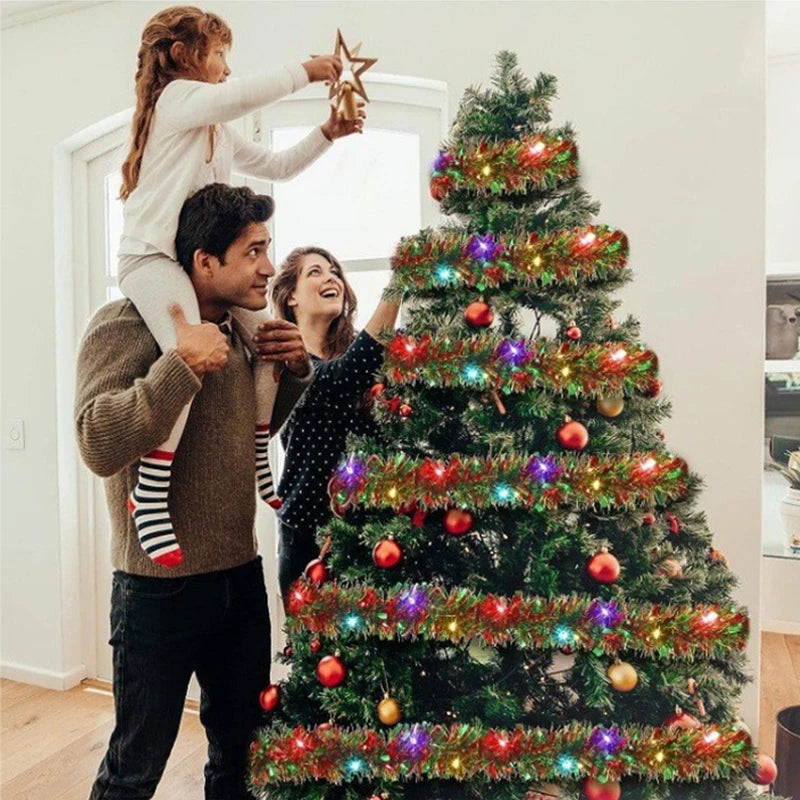 Złoty Blask | Luksusowa świąteczna girlanda z ciepłymi, białymi światłami LED 2