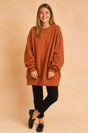 Oversized streetwear sweater with a loose fit, smooth texture, and soft finish, perfect for everyday outfits.