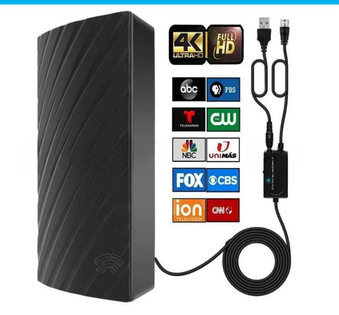 Antena cyfrowa HDTV 4K o dużym zasięgu do użytku wewnętrznego, 600 mil