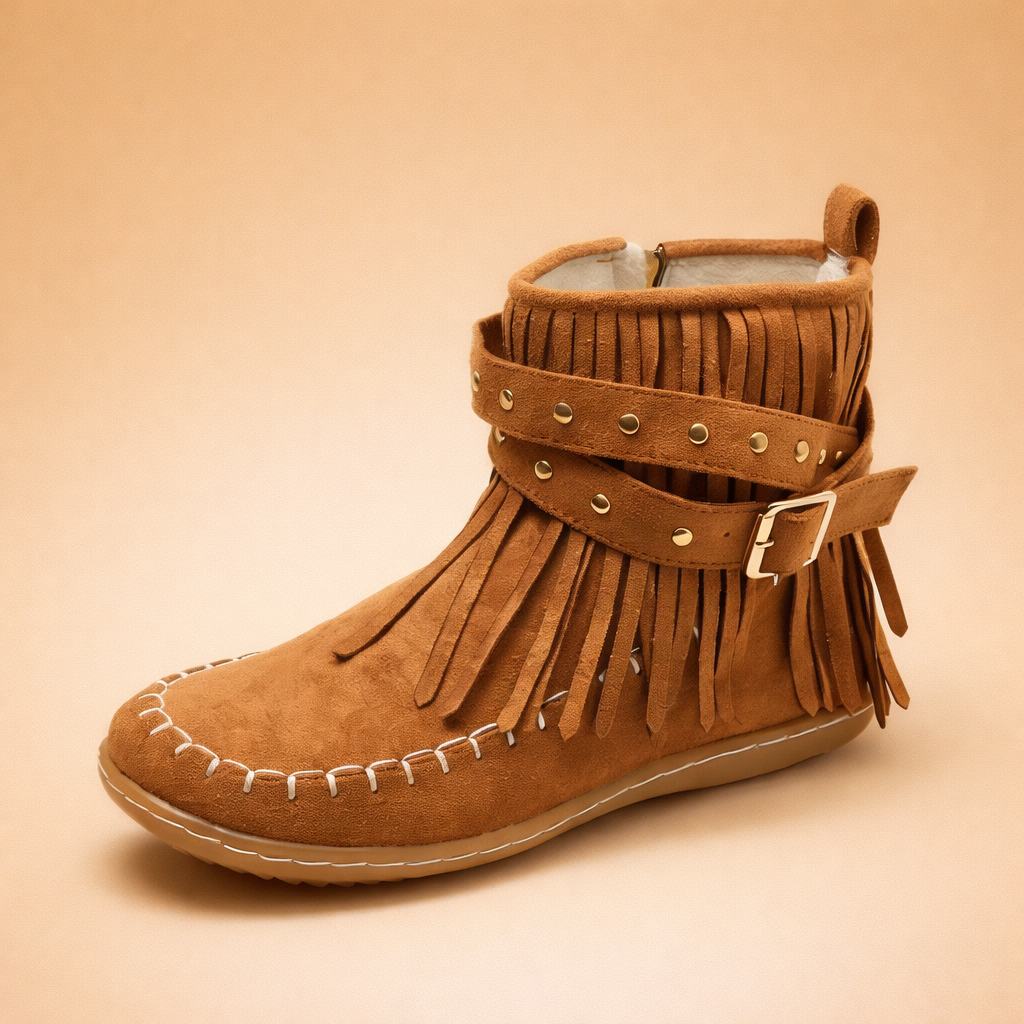 brown-boho-fringe-ankle-boots-studio-model-pose-european-editorial.png