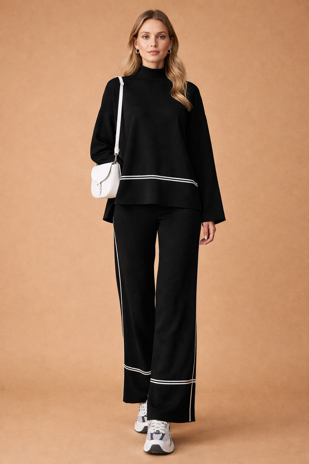 Paulina | Damski Casualowy Komplet Sweter i Spodnie