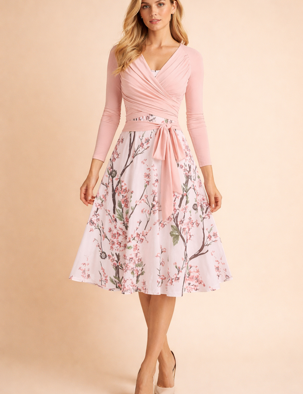 elegant-womens-outfit-set-wrap-top-flared-skirt-knee-length4.png