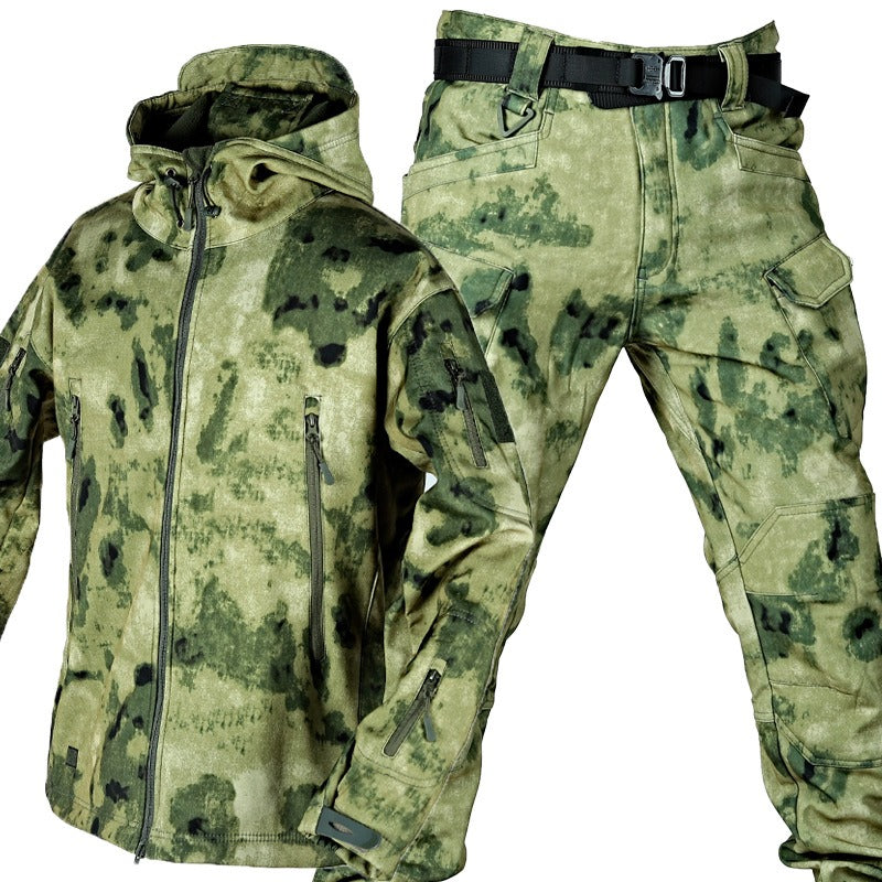 Męski zestaw outdoorowy wodoodporny z podszewką polarową