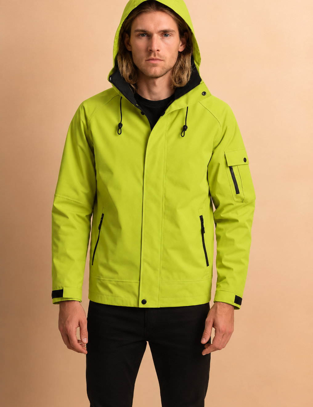 mens-chartreuse-yellow-waterproof-hooded-jacket-black-accents.png