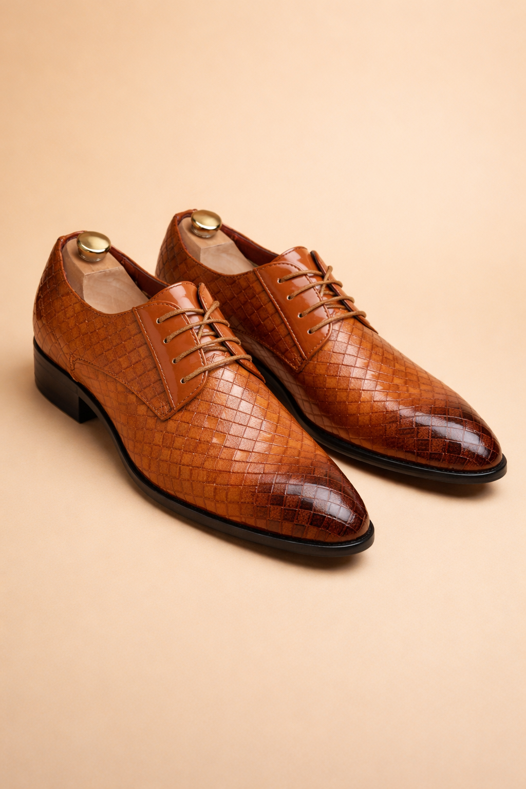Tobiasz | Męskie eleganckie plecione buty wizytowe