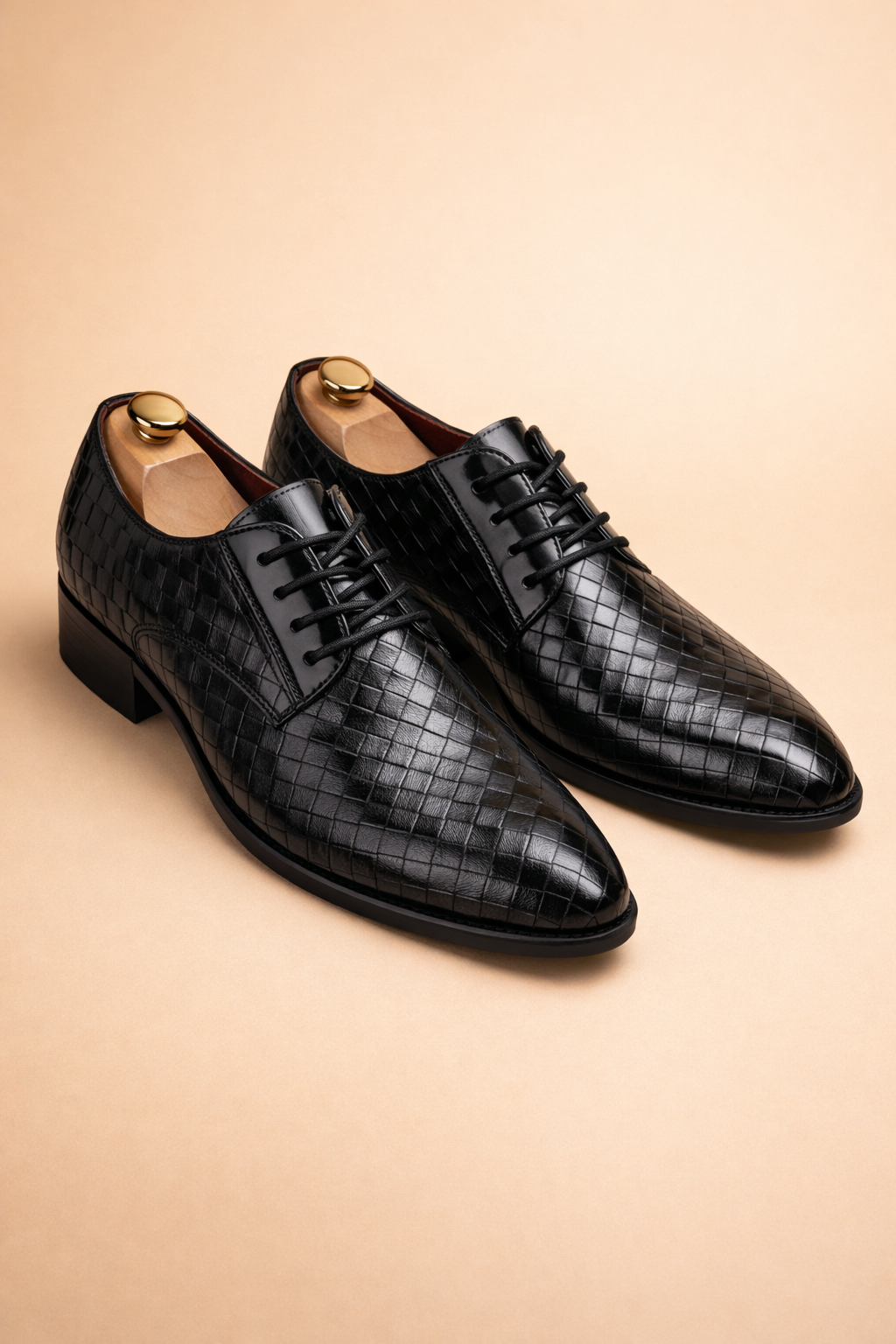 Tobiasz | Męskie eleganckie plecione buty wizytowe