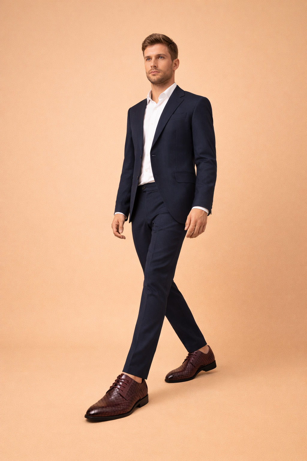 Tobiasz | Męskie eleganckie plecione buty wizytowe