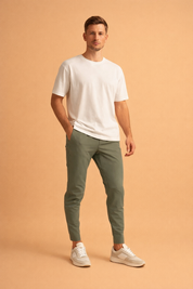 Maks | Męskie Zwężane Spodnie Slim Fit z Elastycznym Pasem