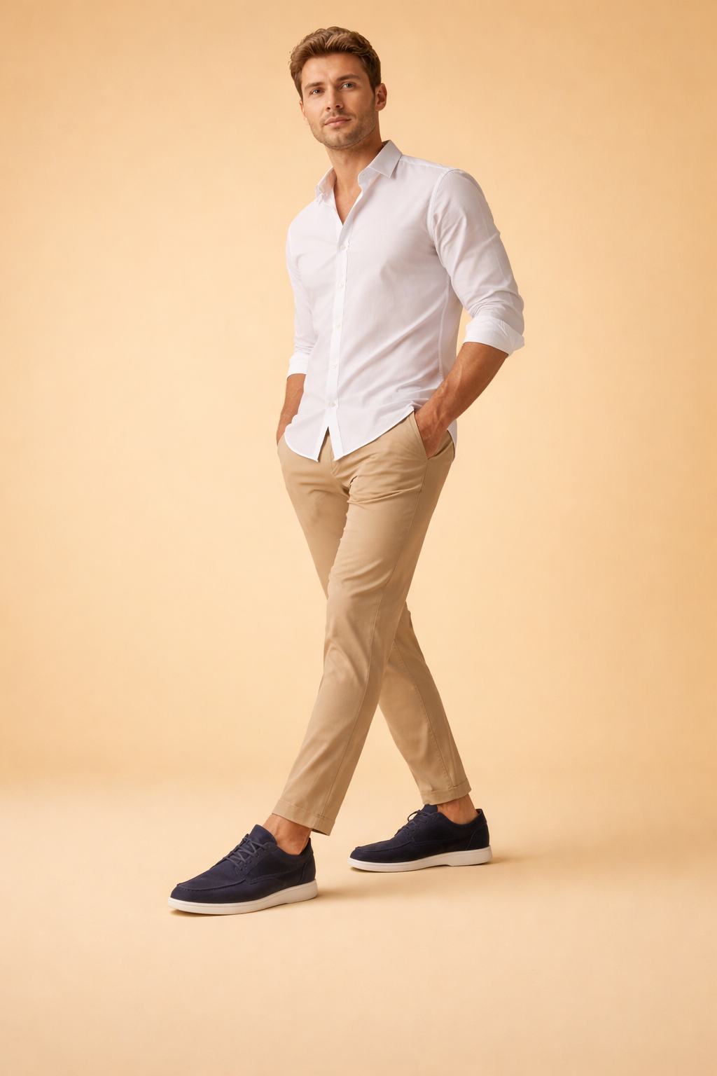 Augustyn | Nowoczesne smart-casualowe męskie buty sznurowane