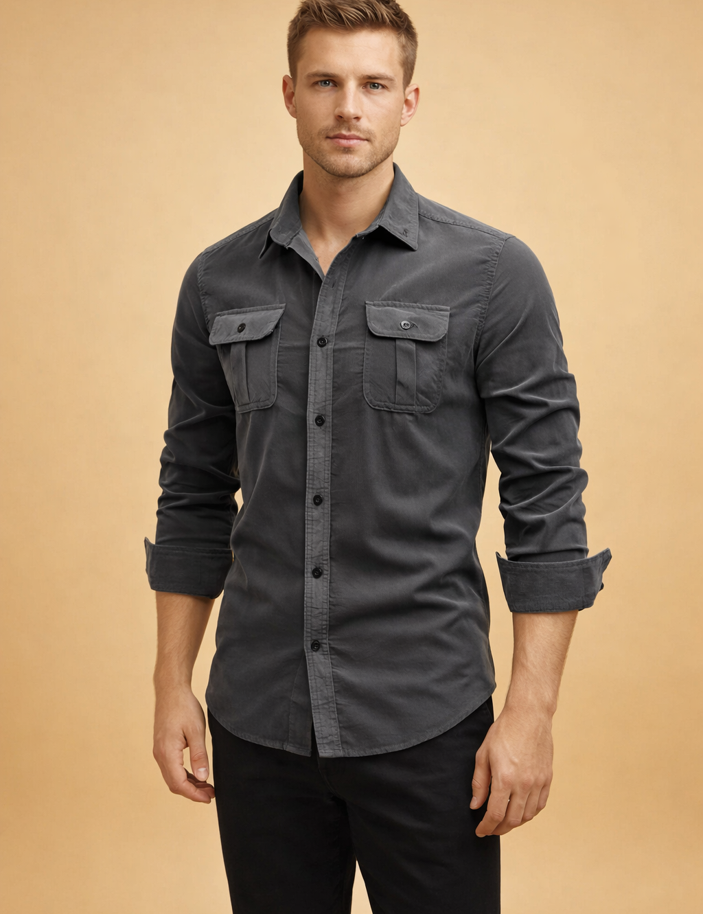 Jhon | Męski strukturalny top z kieszeniami