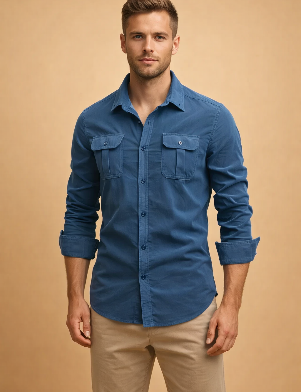 Jhon | Męski strukturalny top z kieszeniami