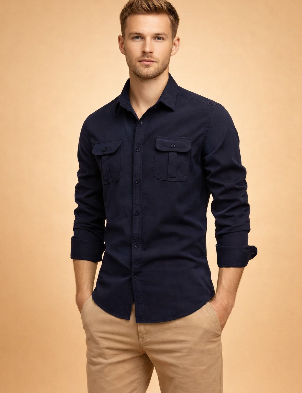 Jhon | Męski strukturalny top z kieszeniami