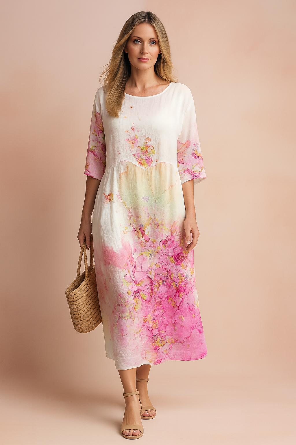 Paloma – Sukienka w pastelowych odcieniach, elegancka, lekka i przewiewna, doskonała na ciepłe dni.