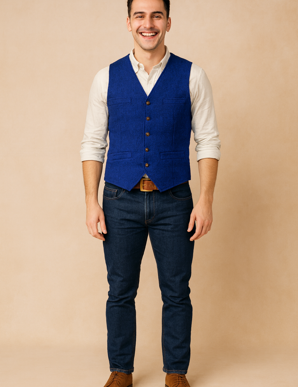 posed-model-blue-vintage-tweed-vest