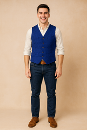 posed-model-blue-vintage-tweed-vest