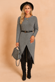 Stylowy sweter damski kolorze szarym – nowoczesny, elegancki i idealny na chłodniejsze dni/1