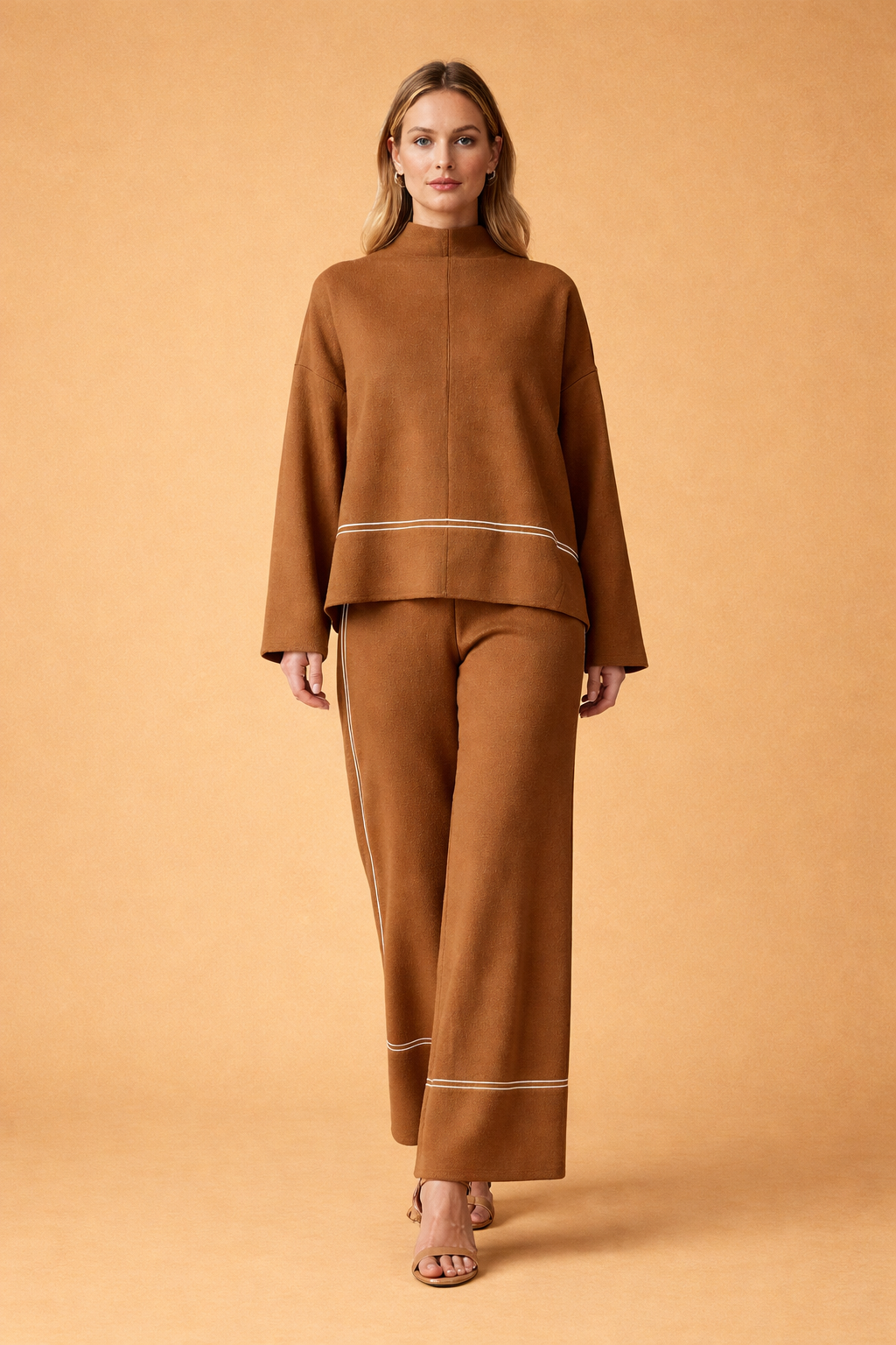Paulina | Damski Casualowy Komplet Sweter i Spodnie