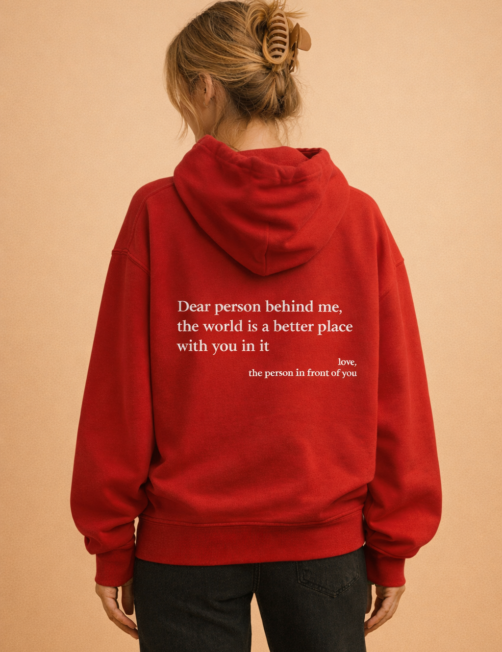 Ciepła bluza z kapturem unisex z nadrukiem | Długi rękaw