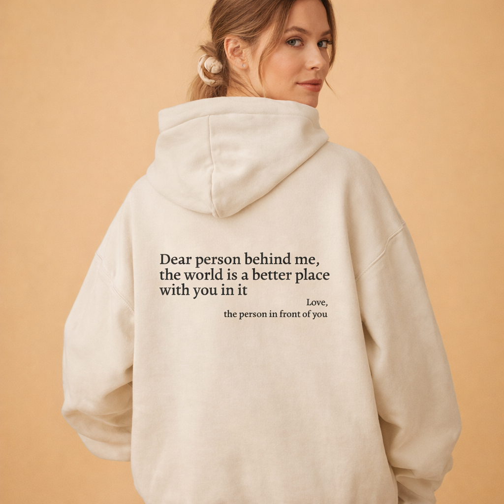 Ciepła bluza z kapturem unisex z nadrukiem | Długi rękaw