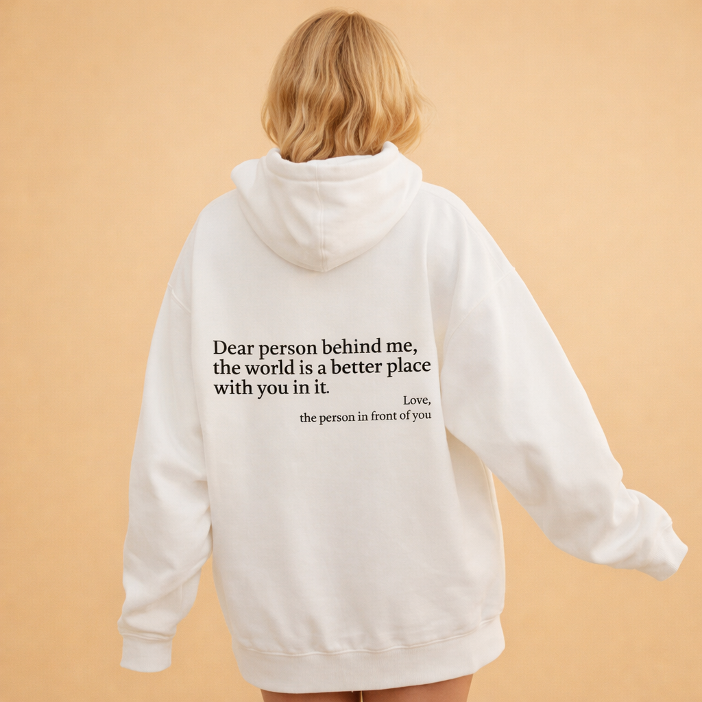 Ciepła bluza z kapturem unisex z nadrukiem | Długi rękaw